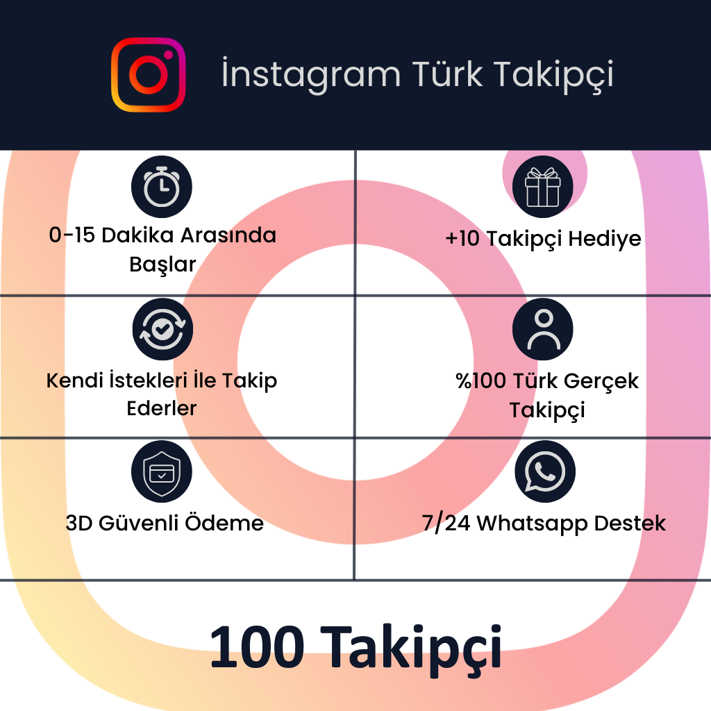 Instagram 100 Türk Takipçi