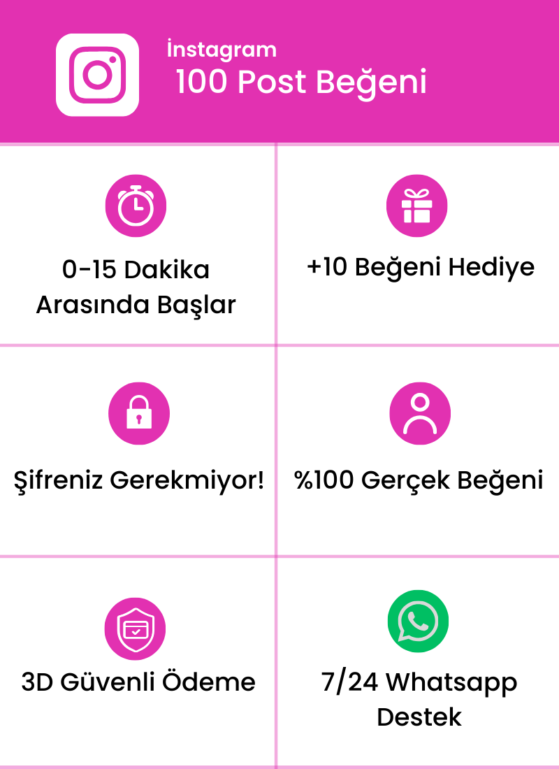 Insatgram 100 Post Beğeni