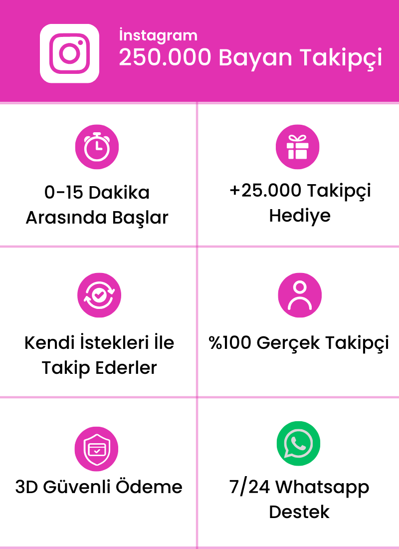 Instagram Bayan 250.000 Takipçi