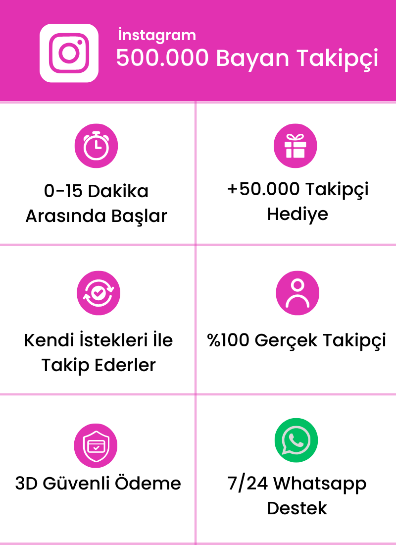 Instagram Bayan 500.000 Takipçi