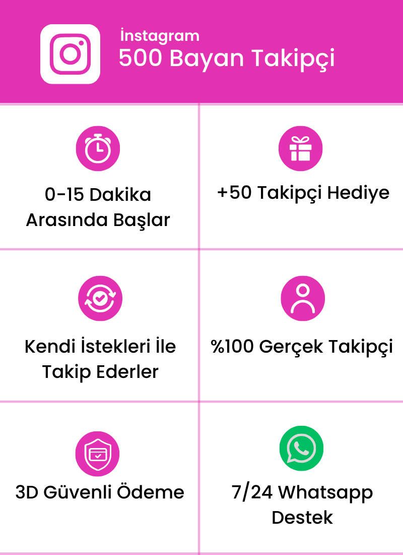 Instagram Bayan 500 Takipçi
