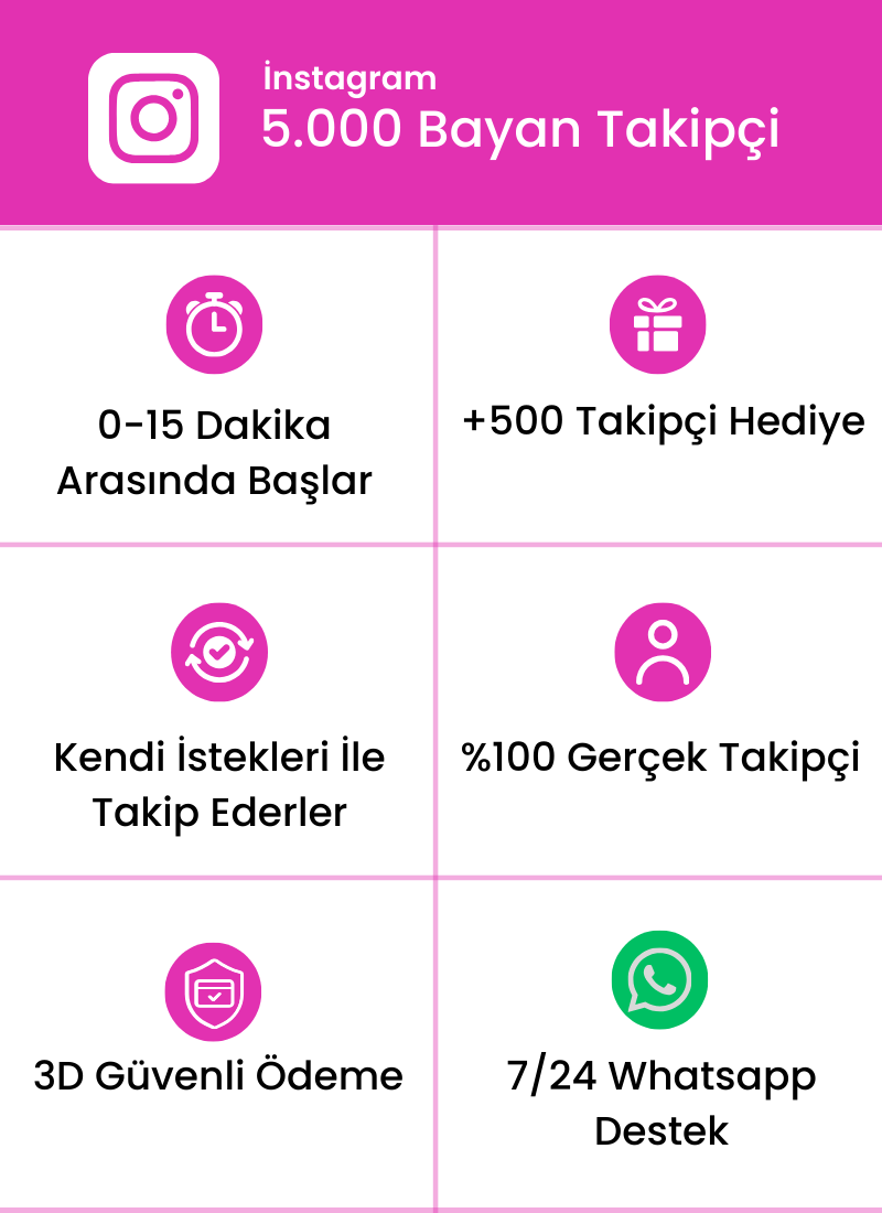 Instagram Bayan 5.000 Takipçi