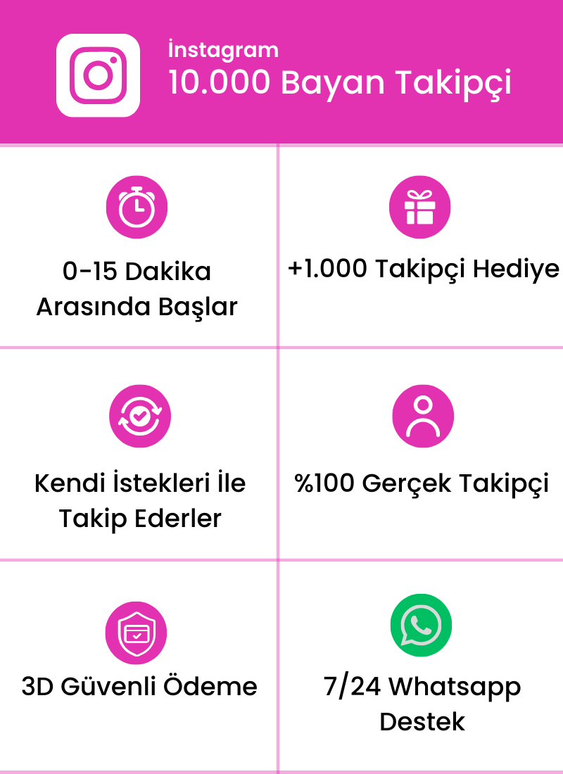Instagram Bayan 10.000 Takipçi
