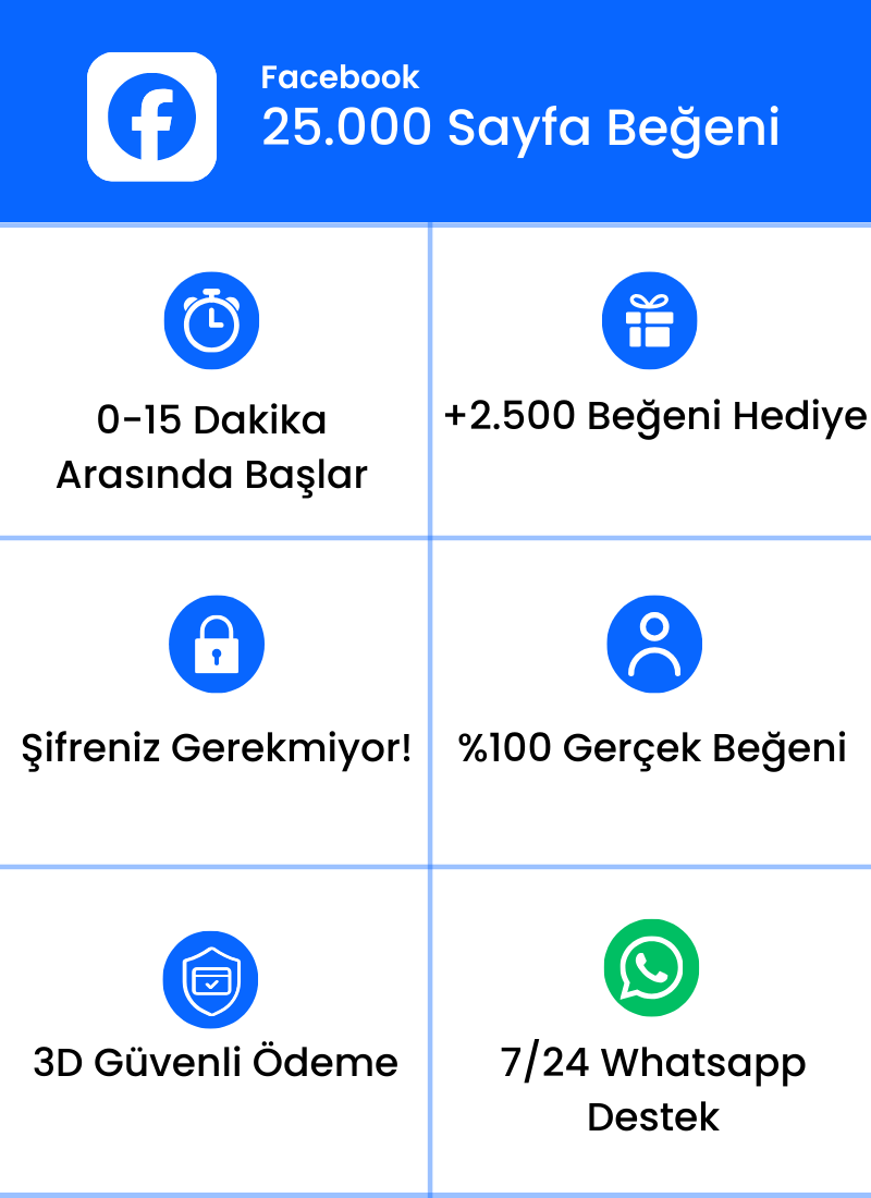 Facebook 25.000 Sayfa Beğeni